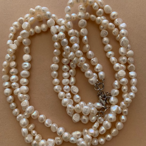 Braided freshwater pearl necklace - Picture 6 of 9